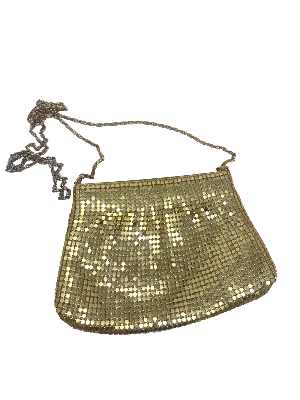 Vintage Gold Mesh Bag Purse Elegant Purse with Chain Strap